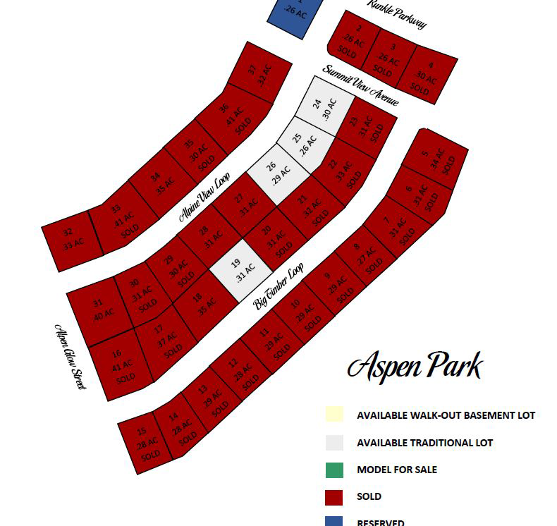 Aspen Park Sales Map